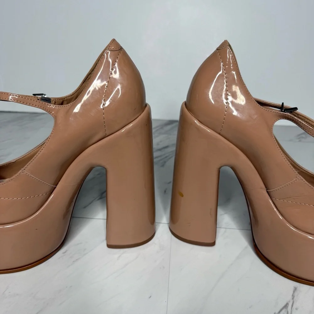 Schutz Zayne Tan Patent Platform Mary Jane 8B